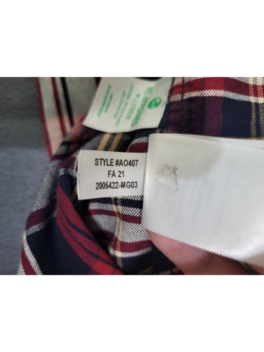 J. Crew Flex Oxford Slim Fit Plaid Button Down Dress Shirt Mens SZ XL - Picture 8 of 8